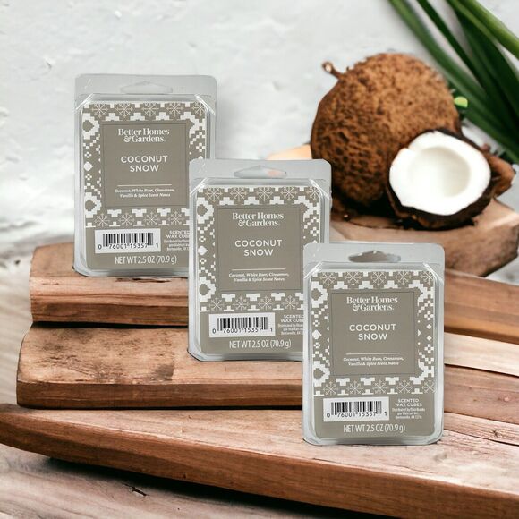 3-Pack BH&G COCONUT SNOW Wax Cube Melts Winter Holiday Food Tropical Christmas - Picture 5 of 16